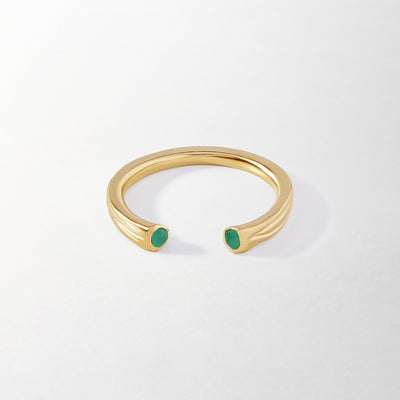 Victoria Textured Emerald Stacker Ring