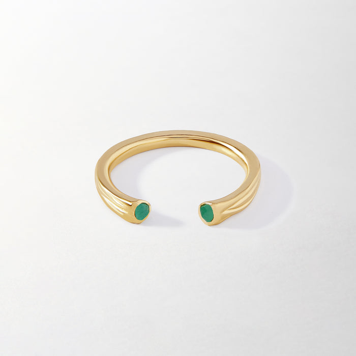 Victoria Textured Emerald Stacker Ring