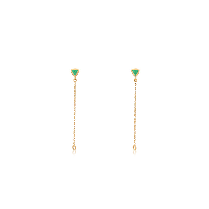Emerald Chain Loop Earring