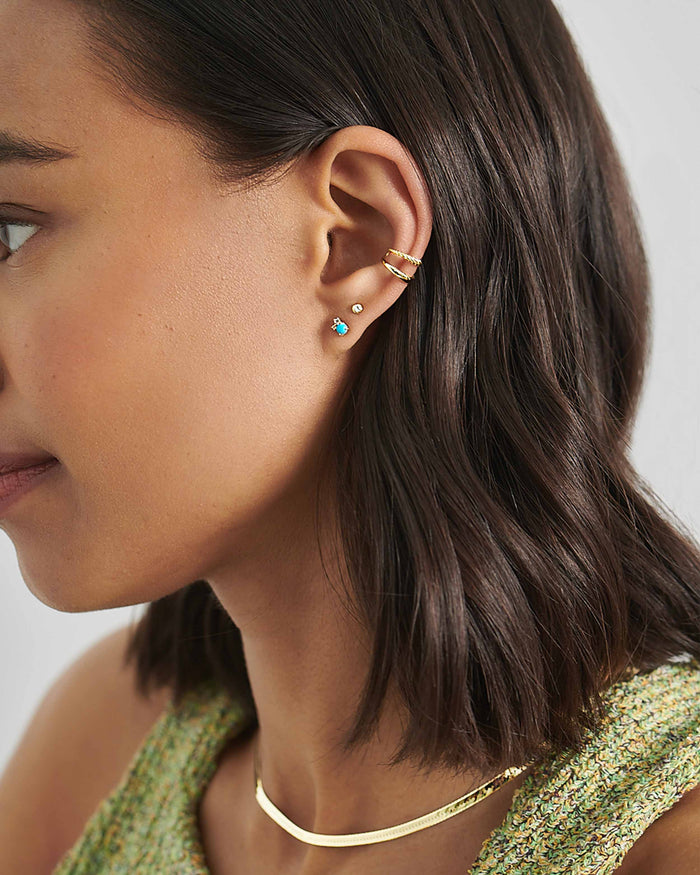 Turquoise & Topaz Stud Earrings